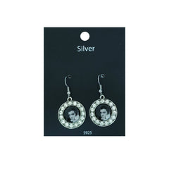 Elvis Earrings Blk & Wht With Stones