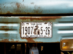 John Wayne License Plate - 1907