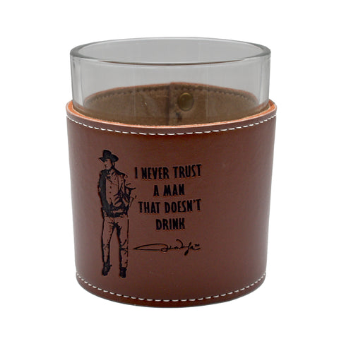 John Wayne Whiskey Glass - Leather