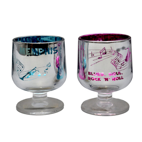 Memphis Shot Glass - Foil Pink/Blue Assorted -Set of 4