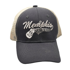 Memphis Cap/Trucker Hat - Blue w/ Gray Mesh