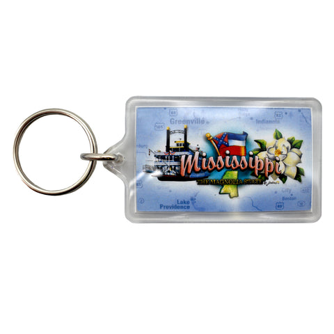 Mississippi Key Chain - Elements Lucite