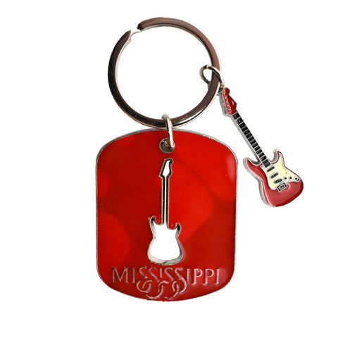 Mississippi Key Chain - 2D Guitar Charm