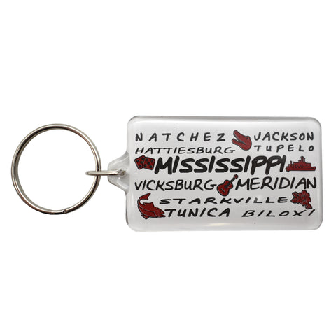 Mississippi Key Chain - Cities and Icons