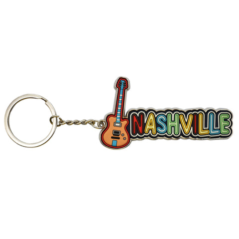 Nashville Key Chain - Guitar Lettering PVC