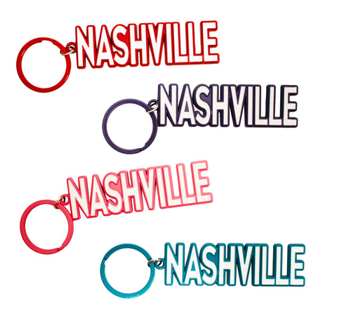 Nashville Key Chain - Name Assorted - 4pc Set