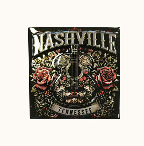 Nashville Magnet - Guitar with Roses