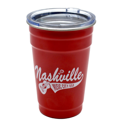 Nashville Pint Cup - Red Solo with Lid