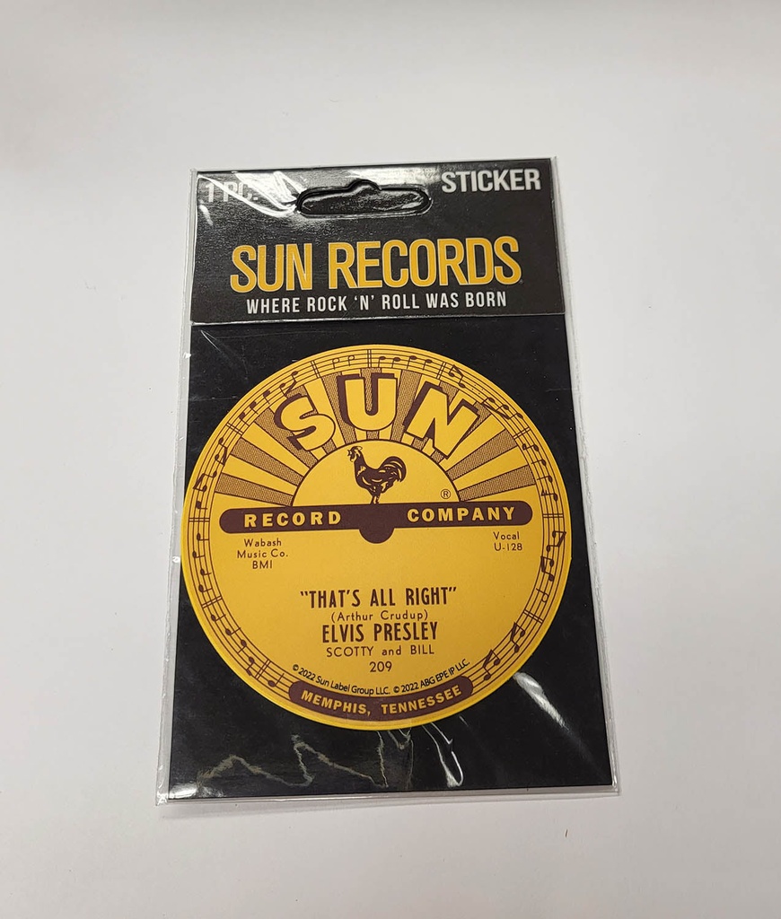 Sun Record Sticker - Elvis That's All Right