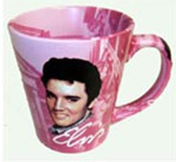 Elvis Mug - Pink With Guitars