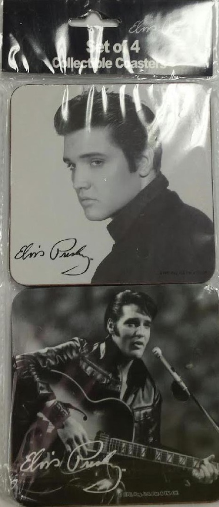 Elvis Coasters - Blk & Wht.