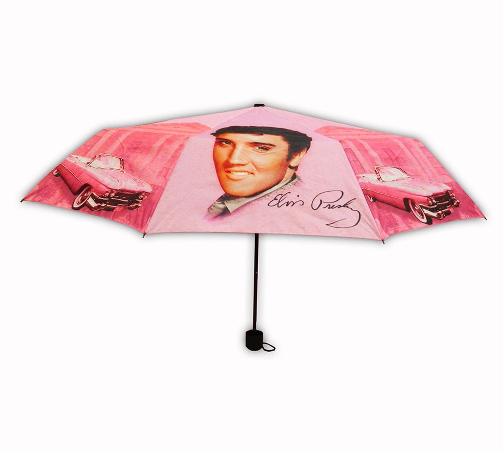 Elvis Umbrella - Pink With Guitars