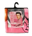 Elvis Throw Blanket - Pink With Guitars