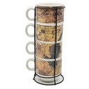 Elvis Mug - Coffee Cup Stackable - 4pc/Rack Set