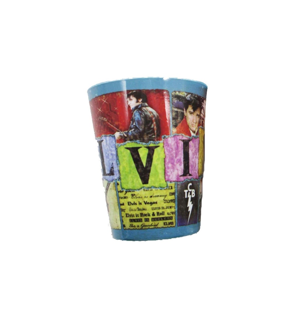 Elvis Shot Glass - Multi Images Teal