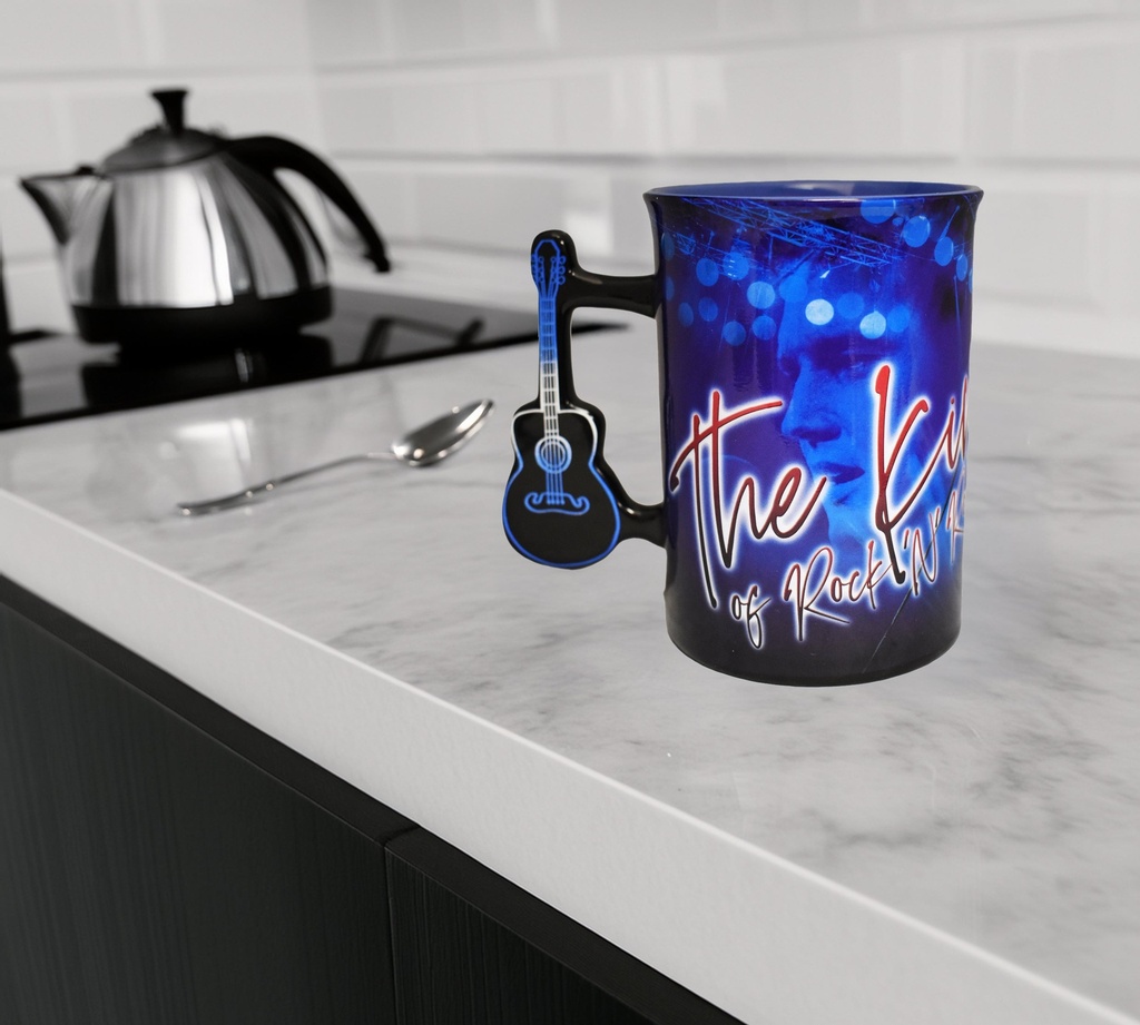 Elvis Mug - The King Blue w/Guitar Handle