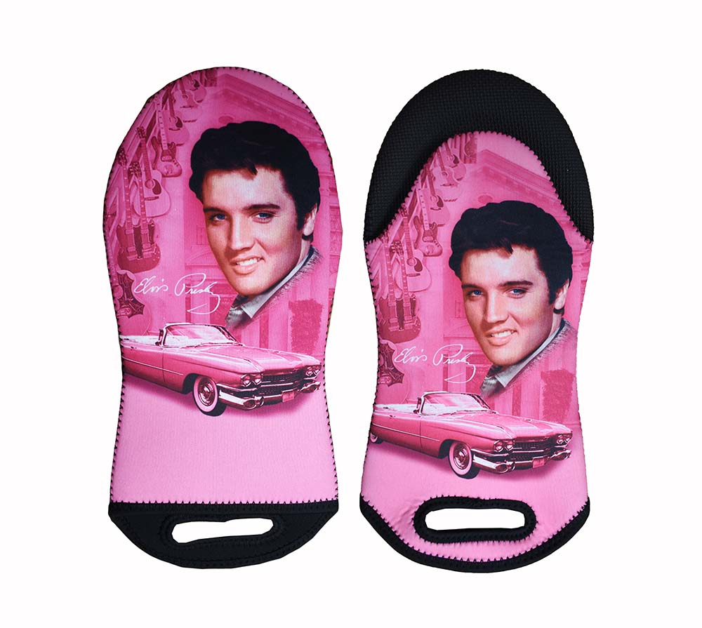 Elvis Oven Mitt - Pink With Guitar