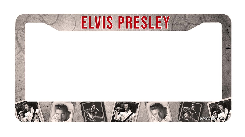 Elvis License Plate Frame -  Blk & Wht Frames