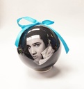 Elvis Ornament - Blk & Wht Ball w/ Box