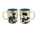 Elvis Mug - White w/ Silver Foil Metallic and Highly Textured Background