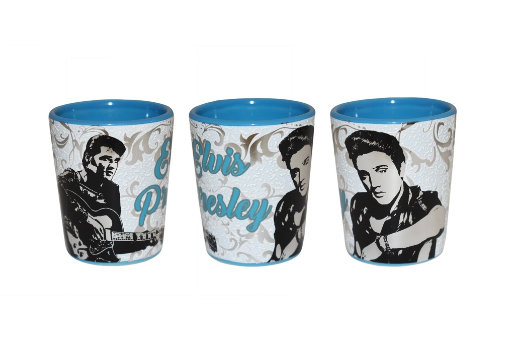 Elvis Shot Glass - White With Foil