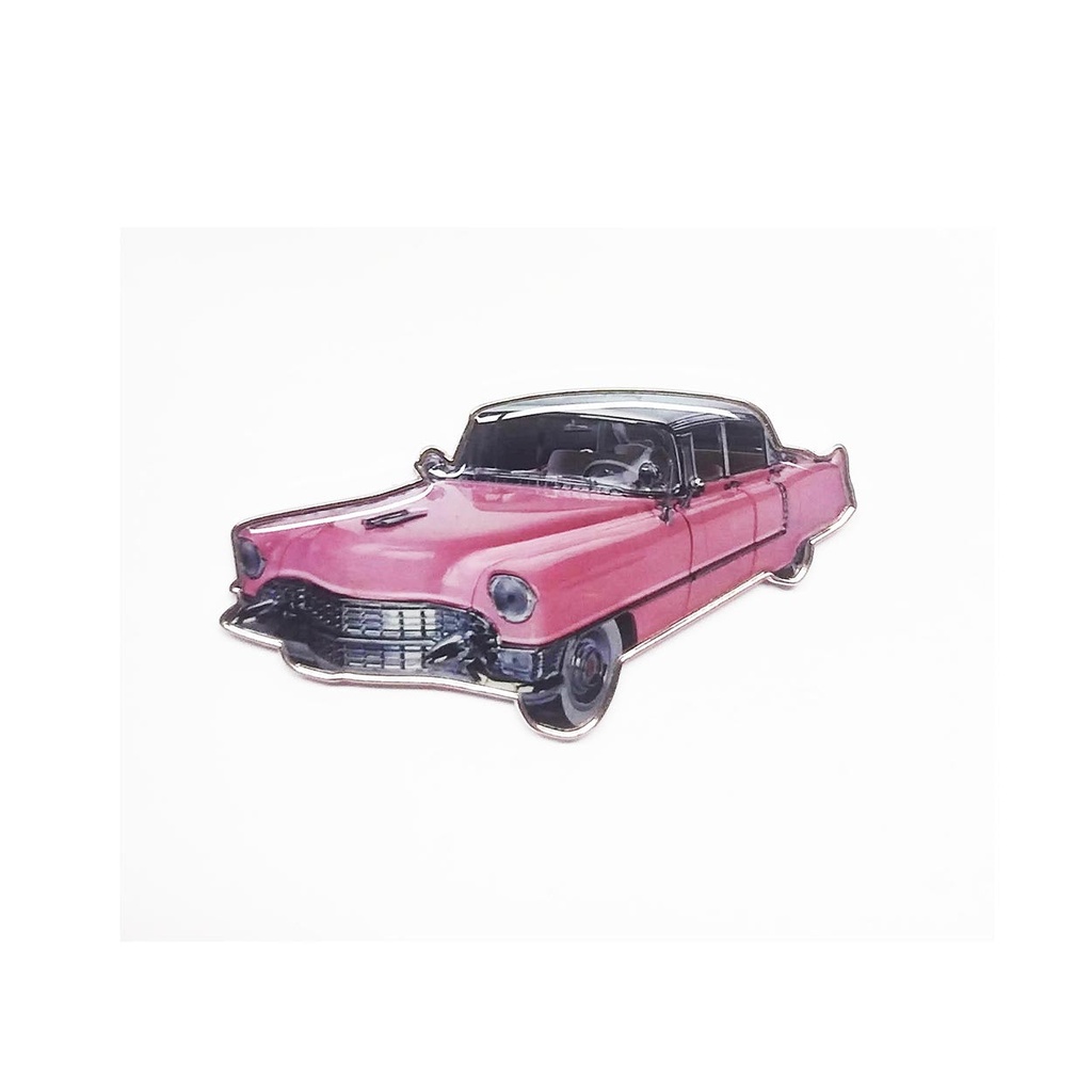 Magnet - Pink Car Diecut Metal