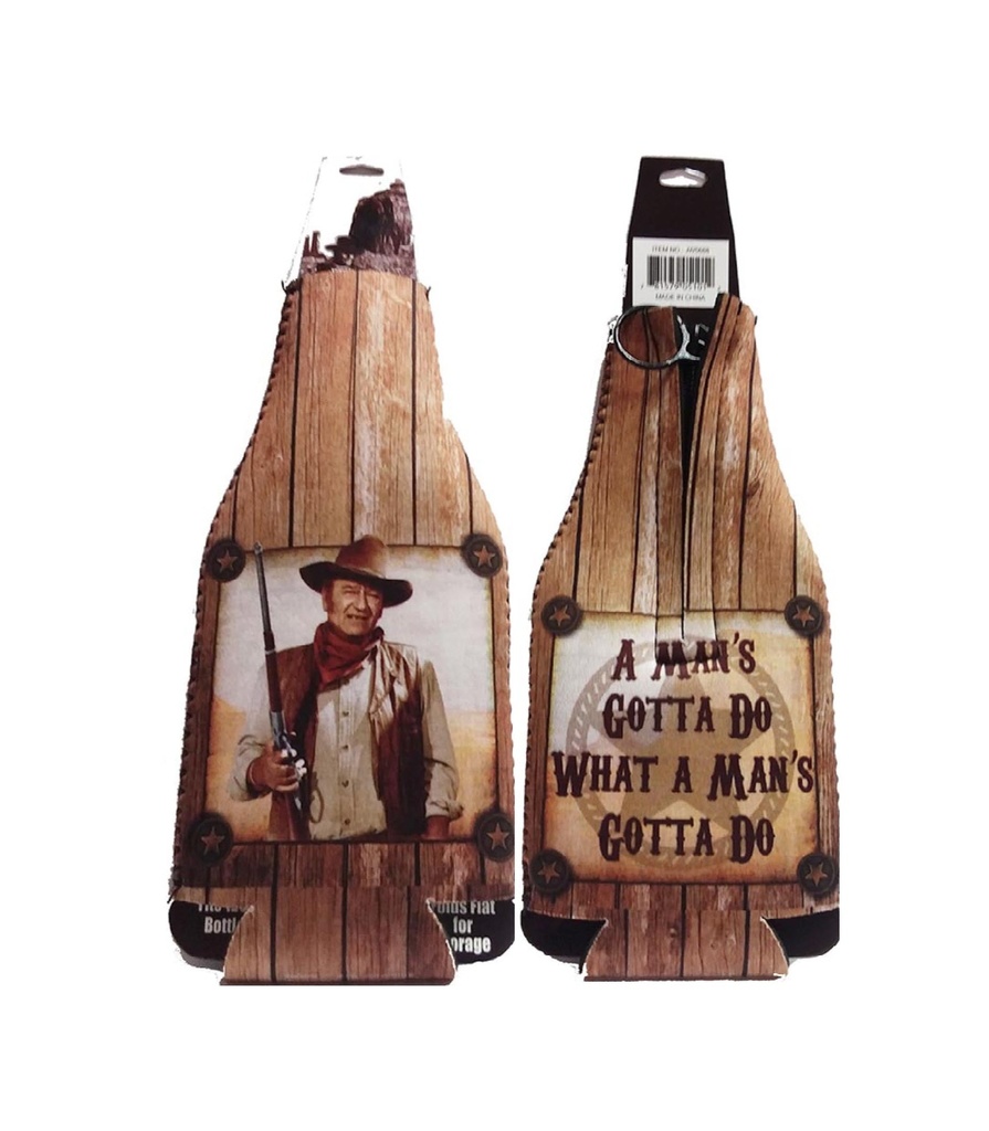 John Wayne Bottle Huggie/Koozie - Man's Gotta