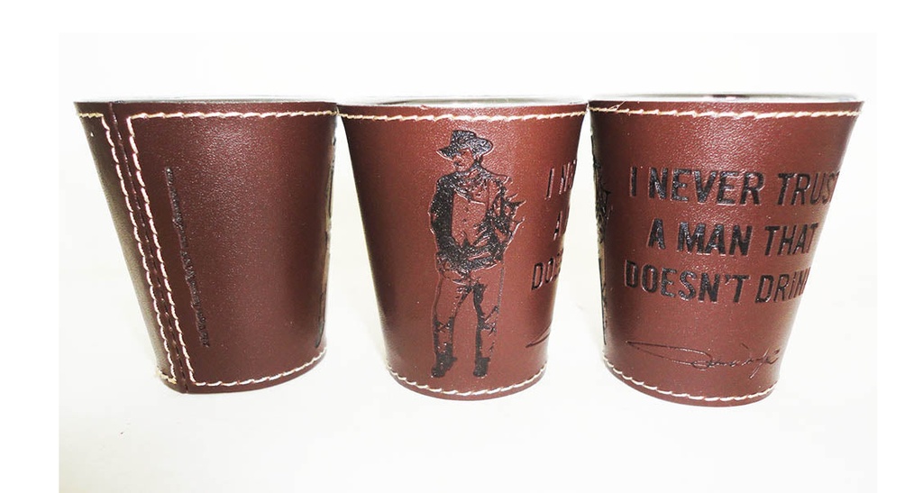 John Wayne Shot Glass - Leather