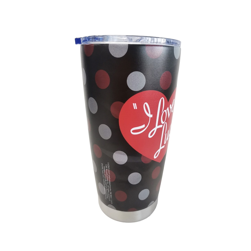 Lucy Thermos - Blk & Red Metallic