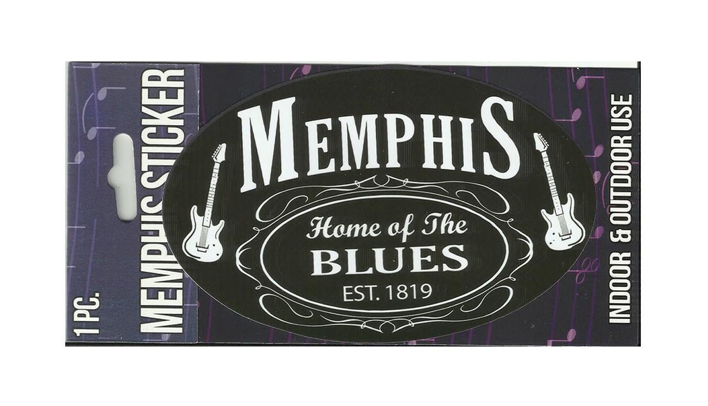 Memphis Sticker - Blues Man Oval