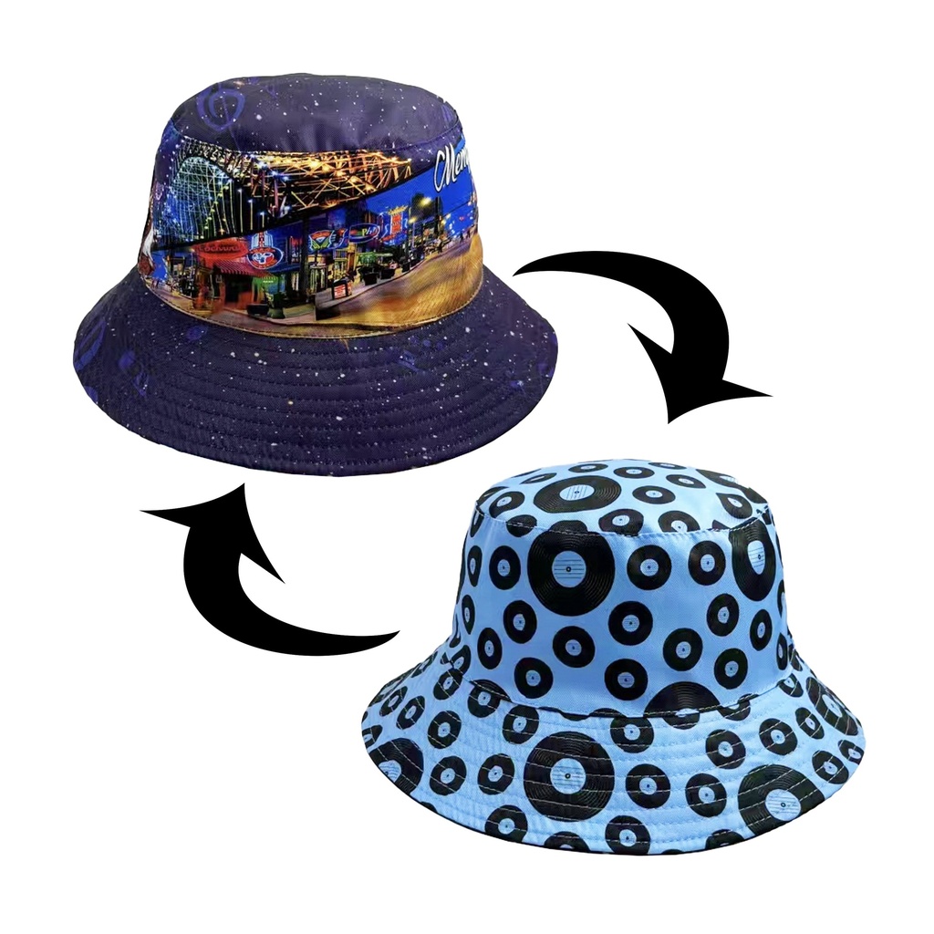 Memphis Bucket Hat - Reversible - Skyline