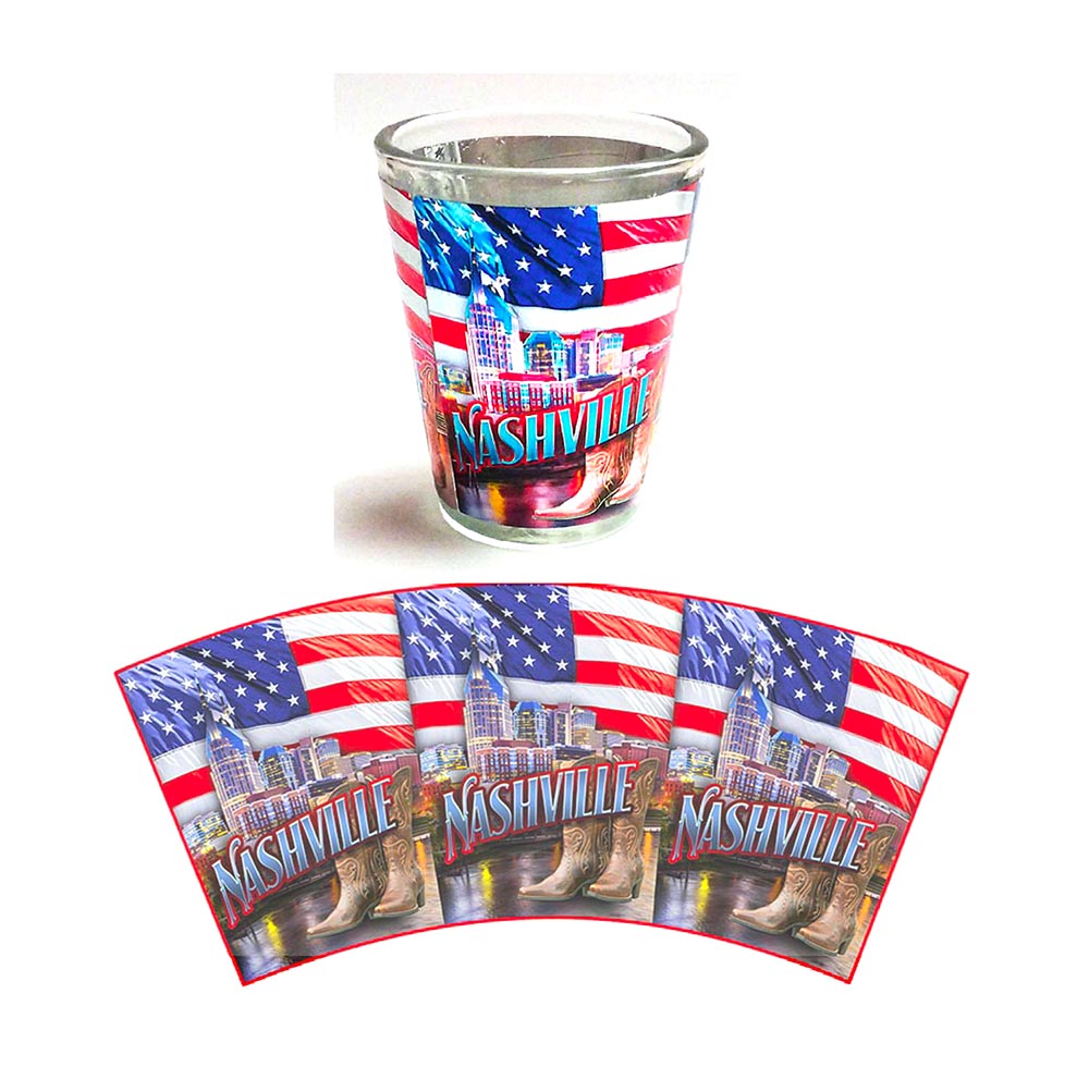 Nashville Shot Glass - Foil w/Flag