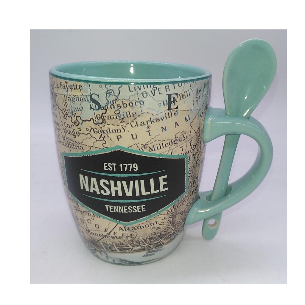 Nashville Mug - Map with Spoon