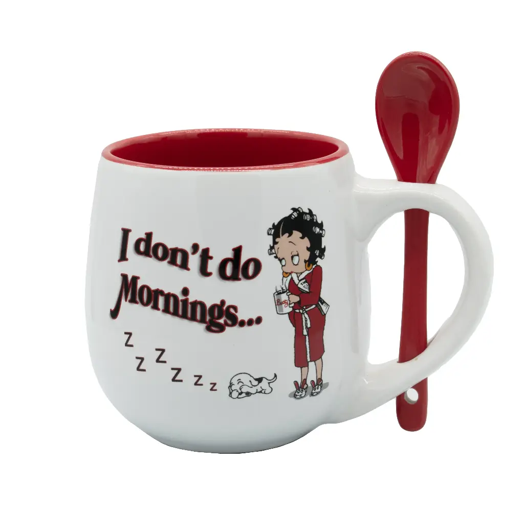 Betty Boop Mug - w/Spoon I Don't Do Mornings w/Spoon