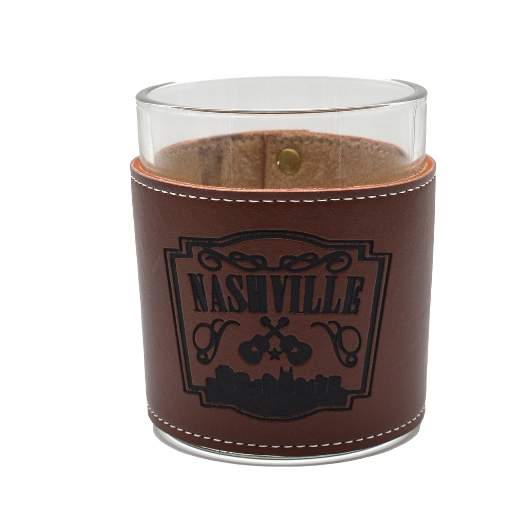 Nashville Whiskey Glass - Leather