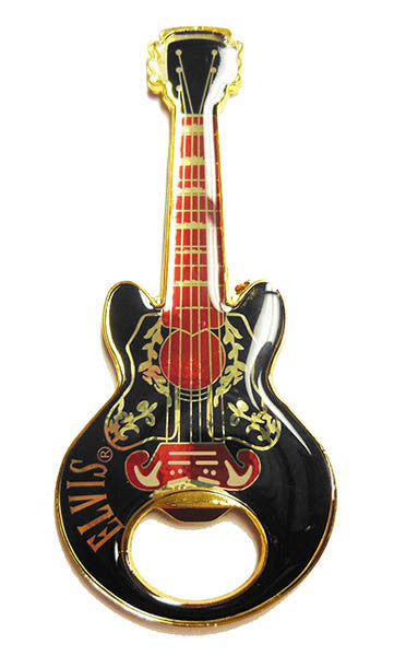 Elvis Bottle Opener And Magnet - Guitar Black