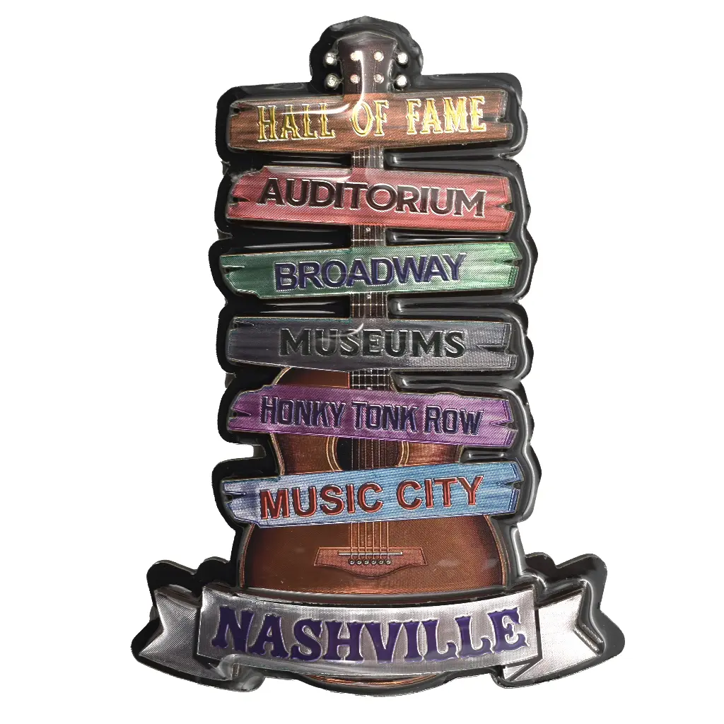 Nashville Magnet - Guitar Sign Post 3D