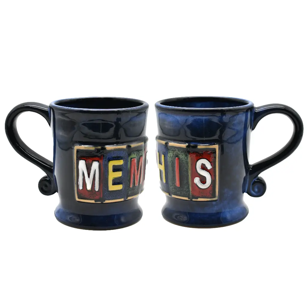 Memphis Mug -Stoneware License Plate 2pc Set