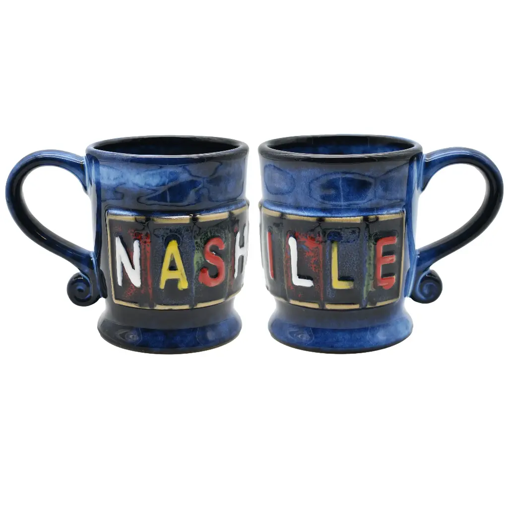 Nashville Mug - Stoneware License Plate 2pc Set