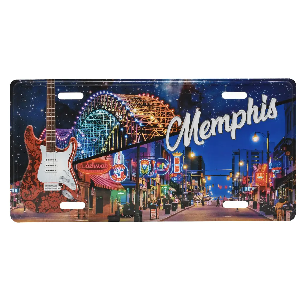 Memphis License Plate - Bridge Lights