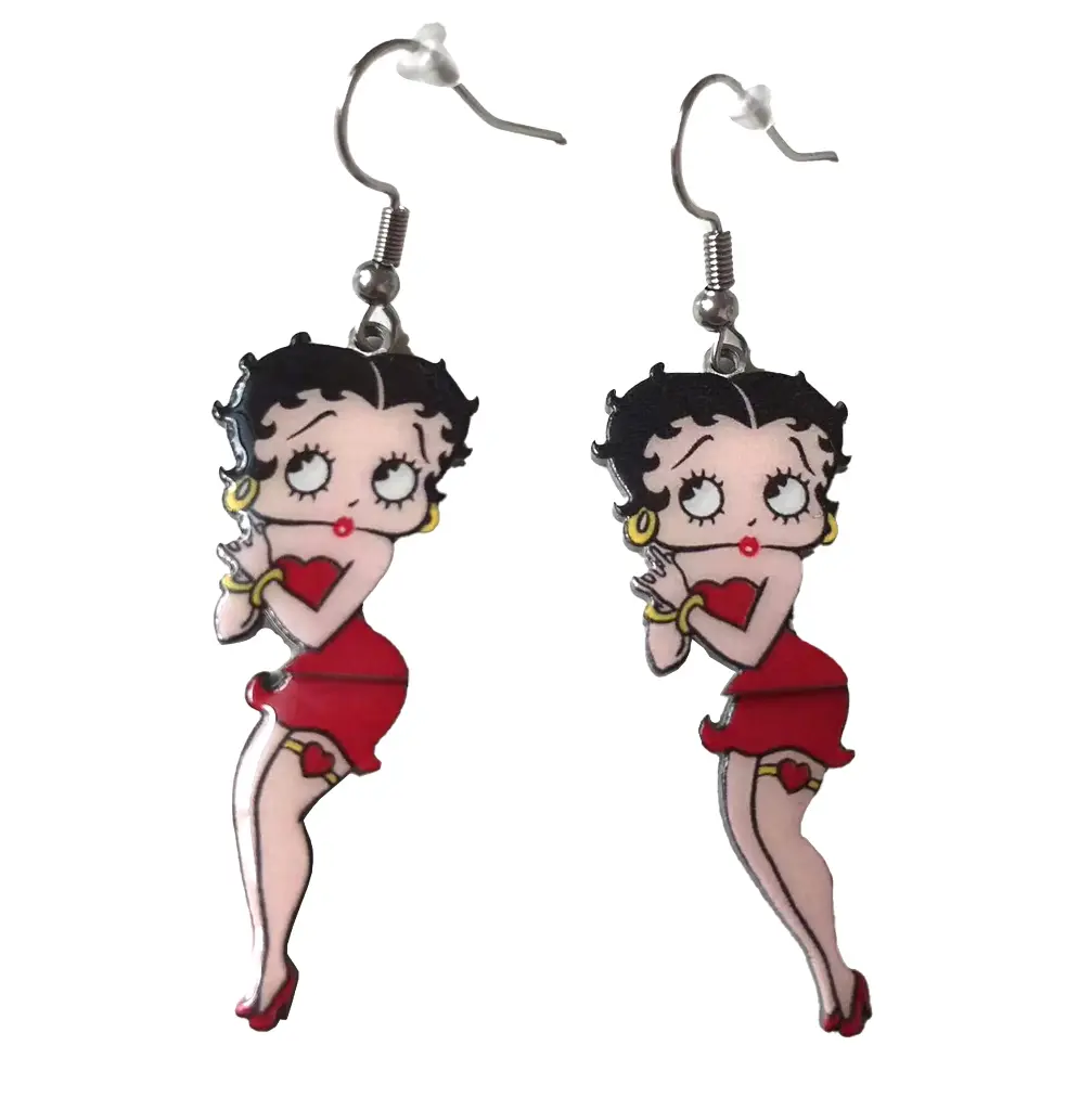 Betty Boop Earrings - Red Dress