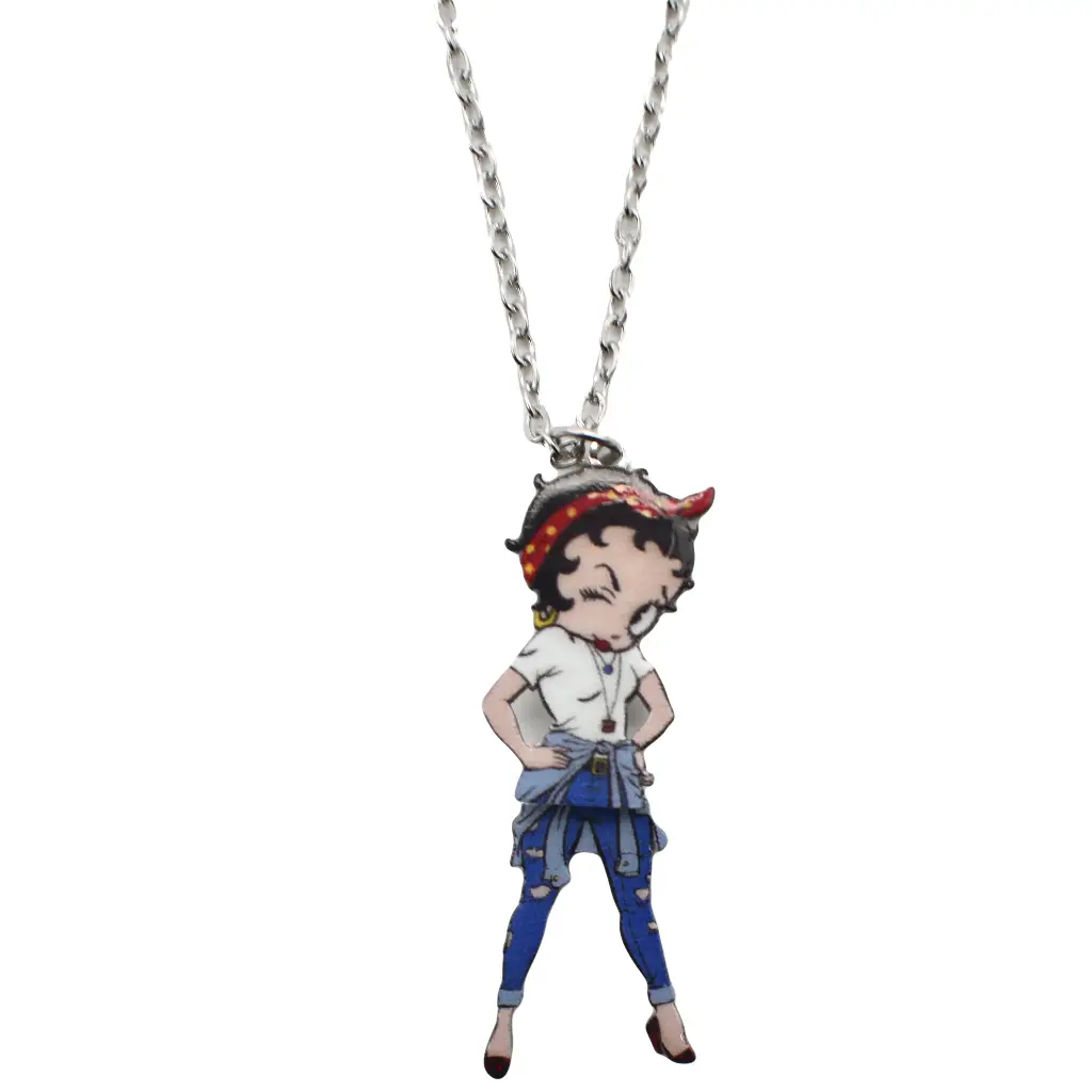 Betty Boop Necklace - Bandana w/ Swinging Legs