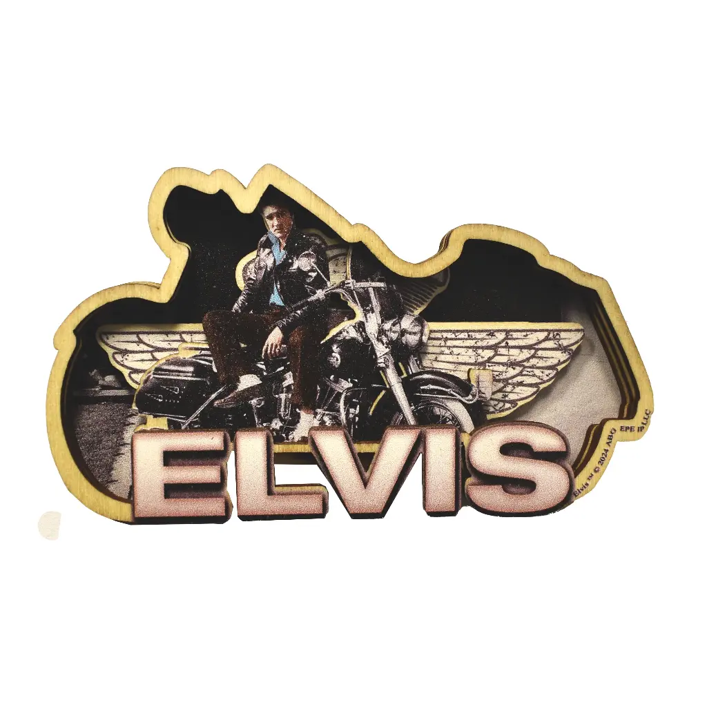 Elvis Magnet - Motorcycle Layered