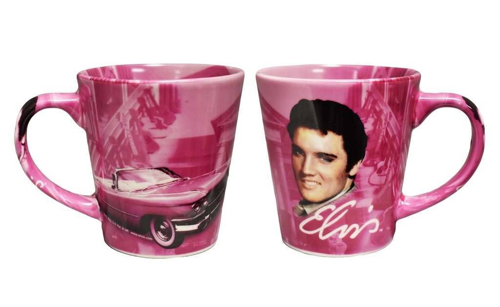 Elvis Mug - Pink With Guitars