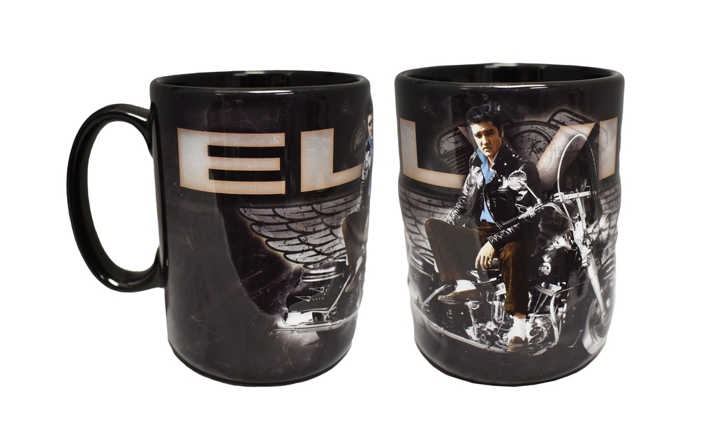 Elvis Mug - Motorcycle w/Wings Embossed