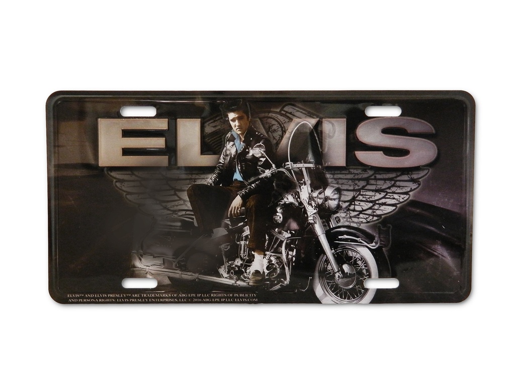 Elvis License Plate - Motorcycle With Wings