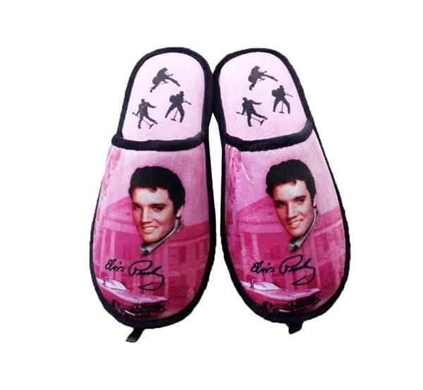 Elvis Slippers - Pink With Guitars