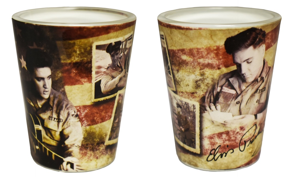 Elvis Shot Glass - Flag Army