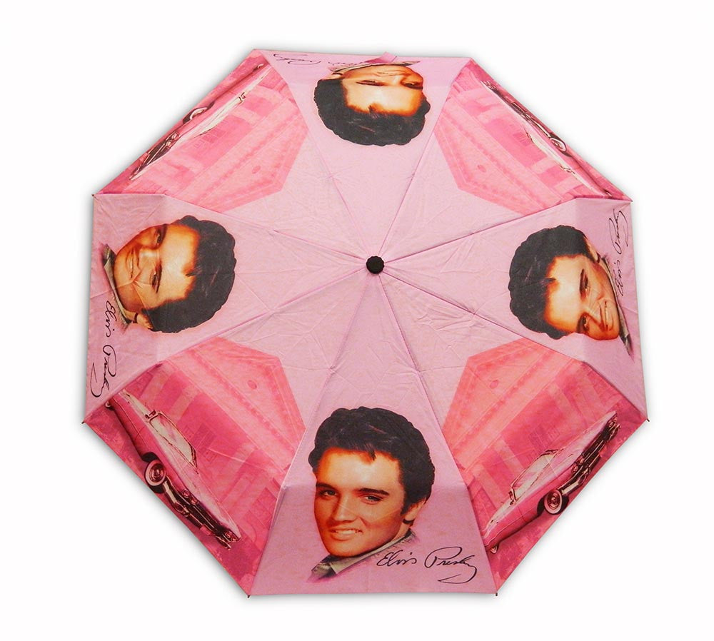 Elvis Umbrella - Pink With Guitars