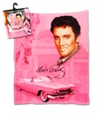 Elvis Throw Blanket - Pink With Guitars